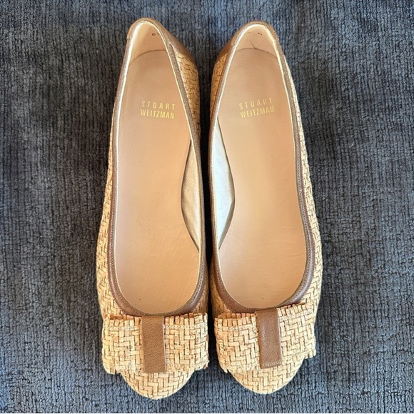 Stuart Weitzman Beige Woven Candy Cork Flat size 8.5